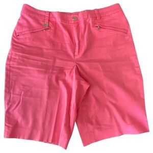 Lauren Ralph Lauren Pink Golf Bermuda Shorts Womens Size L Zipper Pockets Preppy